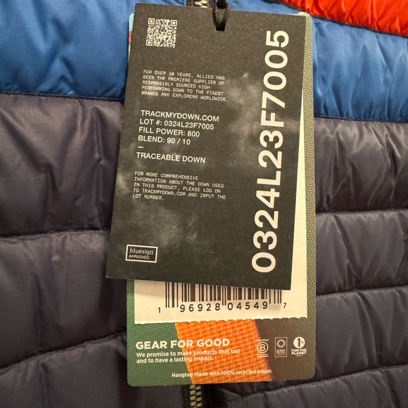 Cotopaxi Fuego Down Vest SMALL Ink Stripes BRAND NEW NWT - Picture 2 of 9